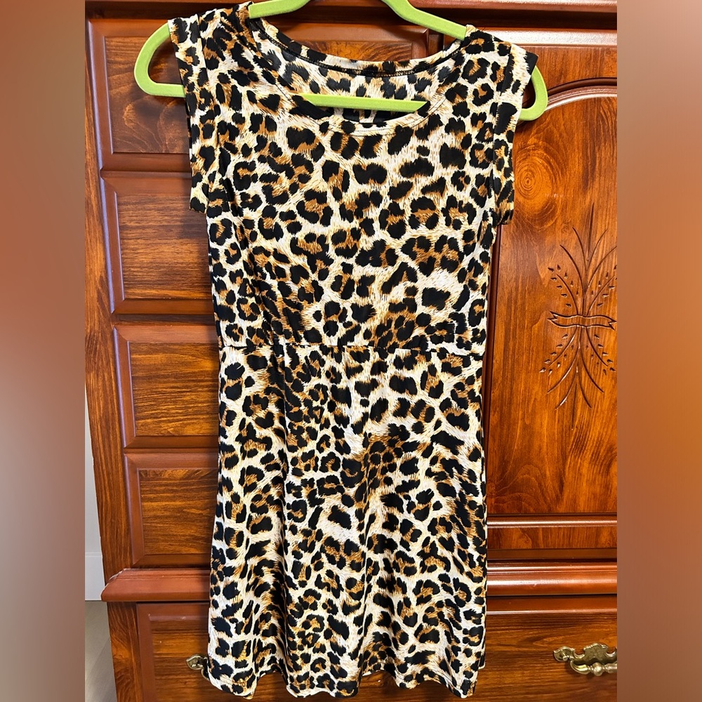 Leopard print party dress size small